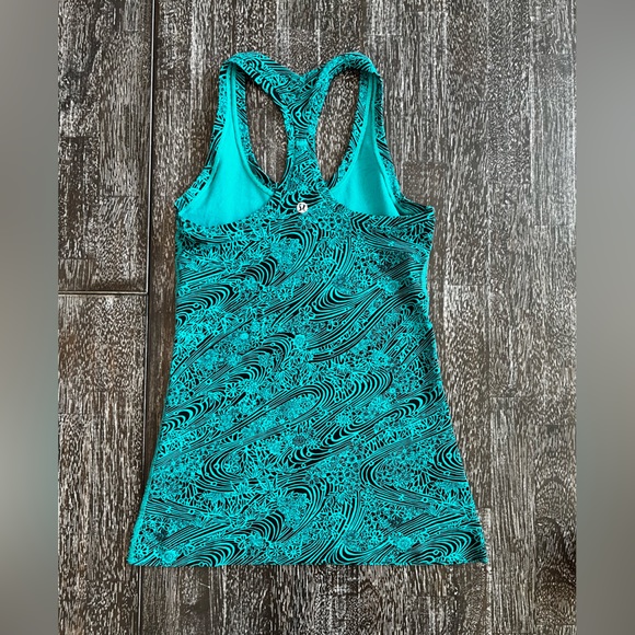 lululemon athletica Tops - Lululemon Cool Racerback II Kitakami Viridian Green Black